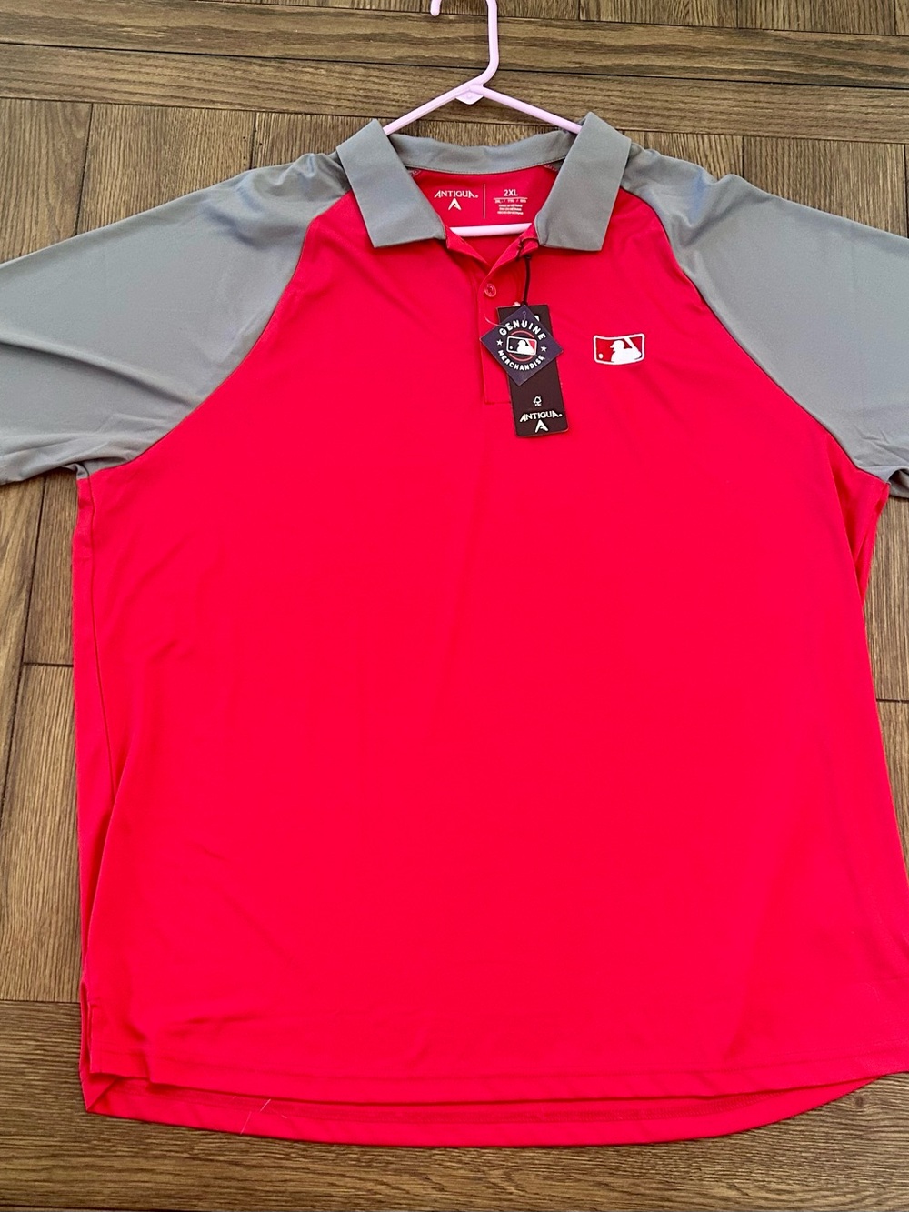 Antigua Men’s MLB 2XL Red & Gray Polo Shirt